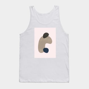 Neutral Abstract Shapes, Minimal Mid Century Art Tank Top